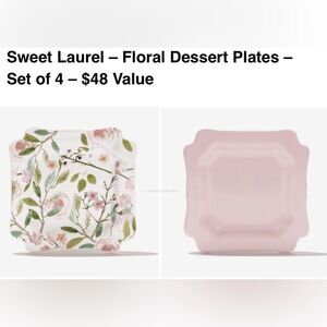 Brand New Sweet Laurel 6” dessert plate set (4) A107